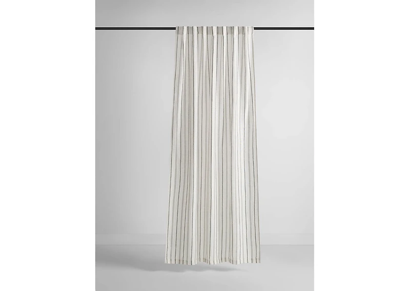 Aelene Striped Curtain 96 Ivory/Blk