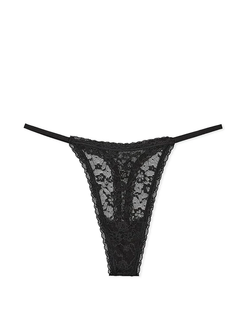 Lace Strappy-Back String Thong Panty