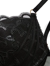 Shimmer Heart Embroidery Push-Up Corset Top