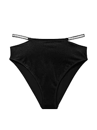 Shine Strap High-Waist Cheeky Bikini Bottom