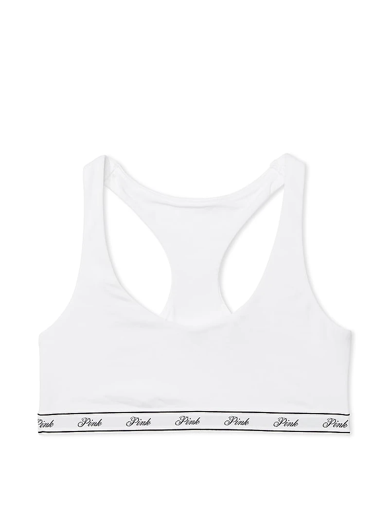 Logo Cotton Racerback Bralette
