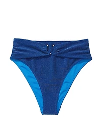 Shimmer High-Waist Cheeky Bikini Bottom