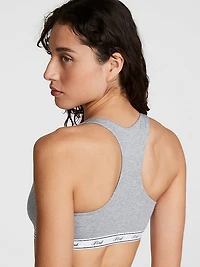 Logo Cotton Racerback Bralette