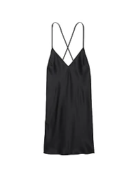 Satin Open-Back Slip Dress