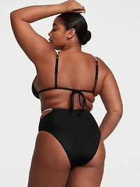 Shine Strap High-Waist Cheeky Bikini Bottom