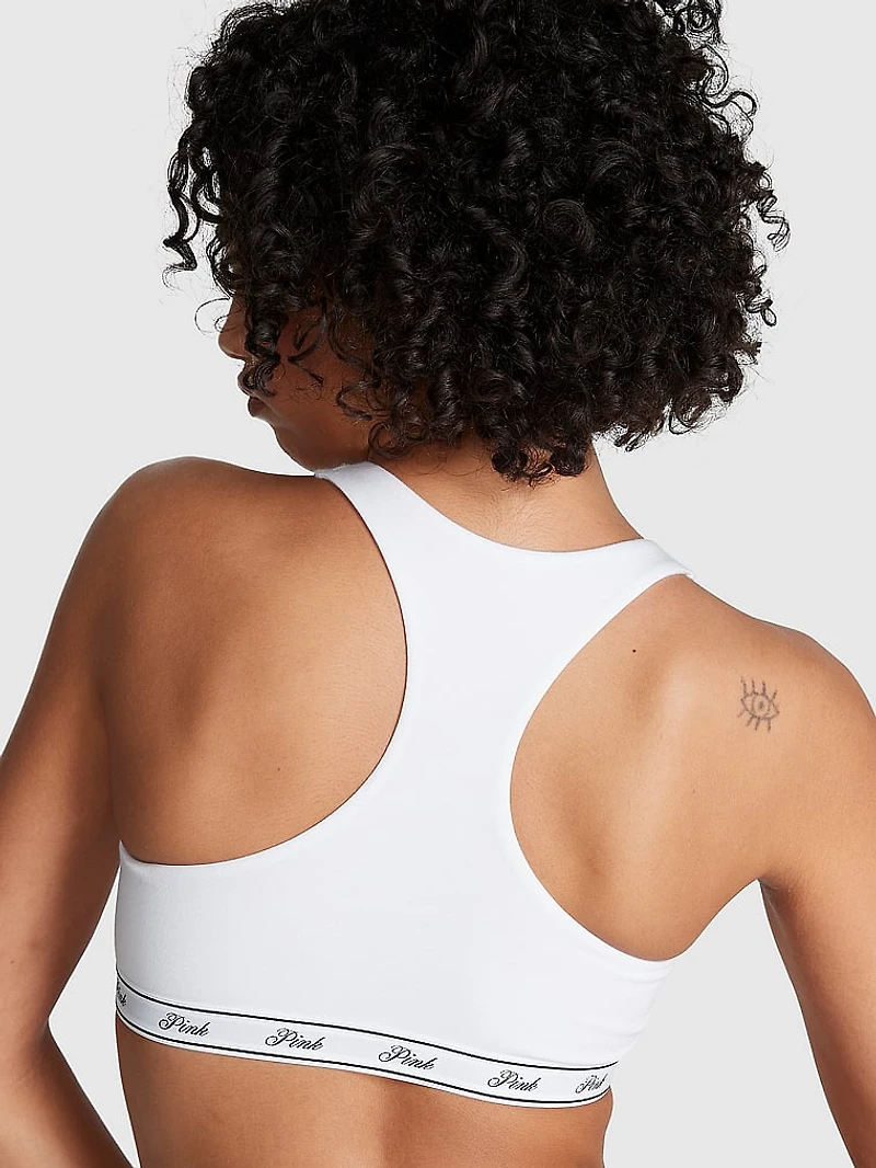 Logo Cotton Racerback Bralette