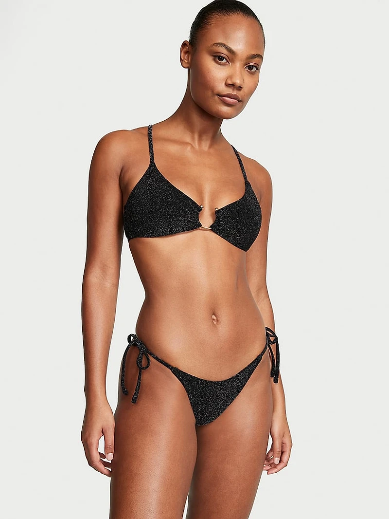 Shimmer Side-Tie Brazilian Bikini Bottom