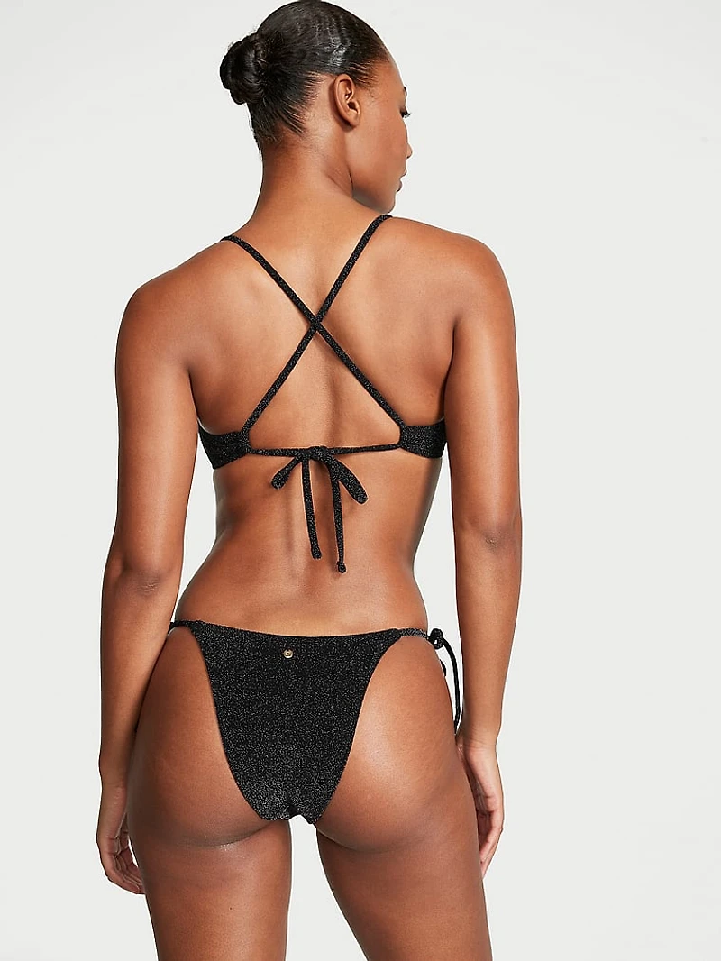 Shimmer Side-Tie Brazilian Bikini Bottom