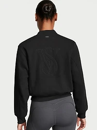 Cotton Fleece Snap Bomber Jacket