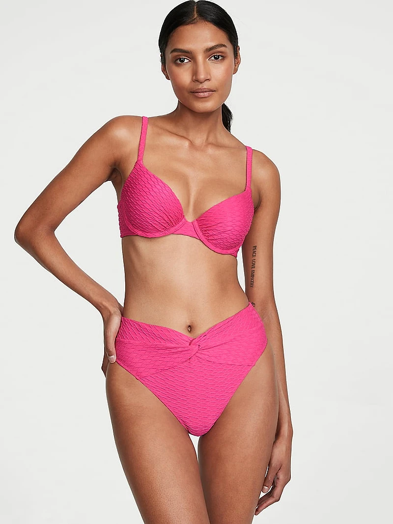 Mix & Match High-Waist Twist Cheeky Bikini Bottom