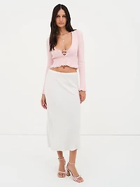 Soft Ribbed Cropped Cardigan