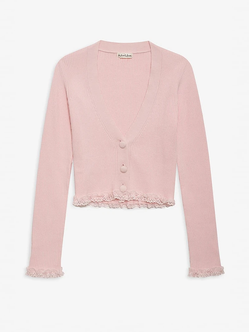 Soft Ribbed Cropped Cardigan