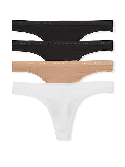 4-Pack Stretch Cotton Thong Panties
