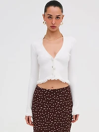 Soft Ribbed Cropped Cardigan
