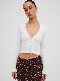 Soft Ribbed Cropped Cardigan