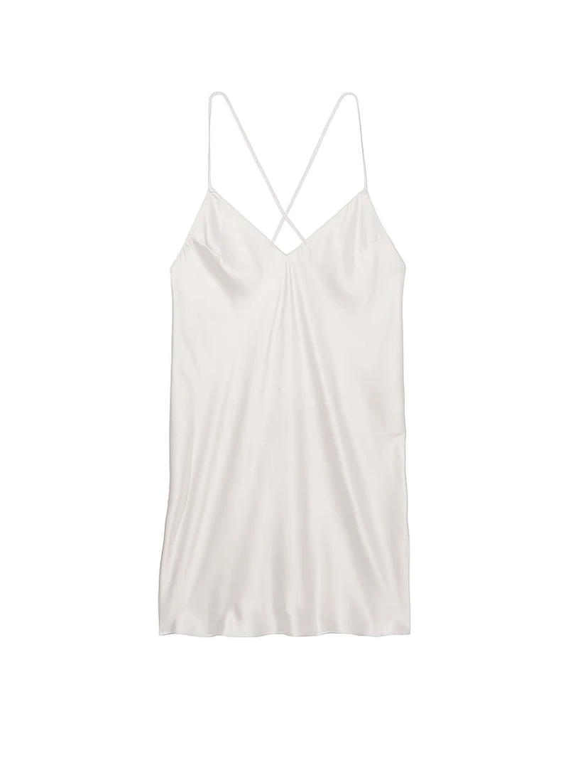Satin Open-Back Slip Dress