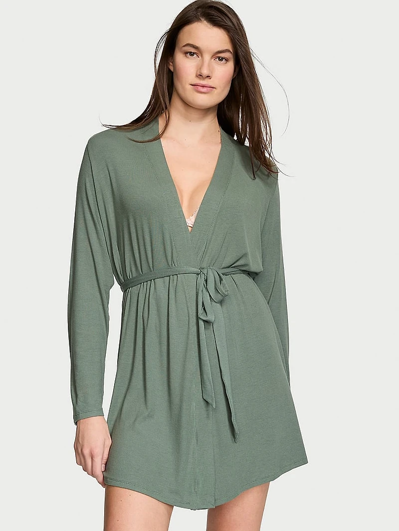 Ribbed Modal Short Robe