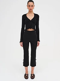 Soft Ribbed Cropped Cardigan
