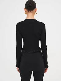 Soft Ribbed Cropped Cardigan