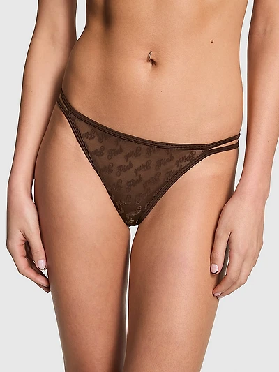 Logo Mesh Strappy Cheeky Panty