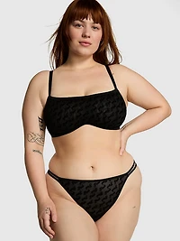 Logo Mesh Strappy Thong Panty