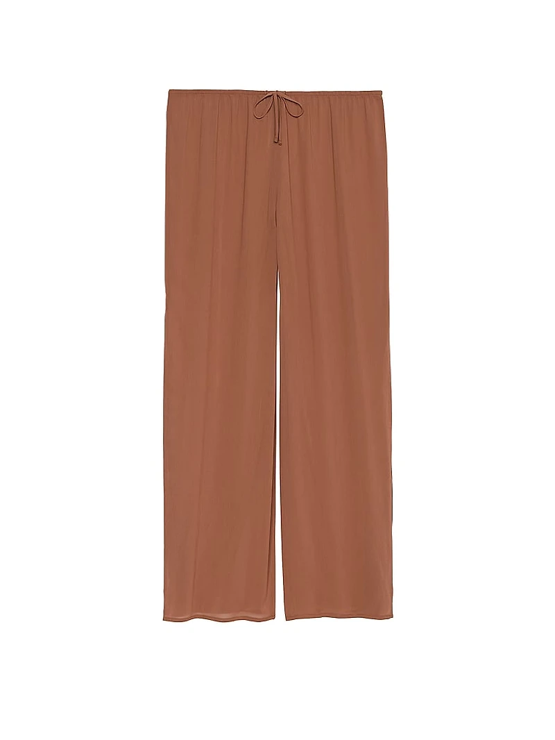 Beachwear Sheer Crinkle Wide-Leg Pants