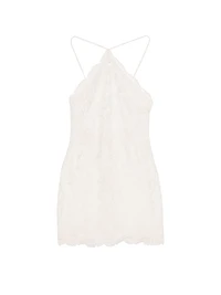 Boho Floral Embroidery Halter Slip