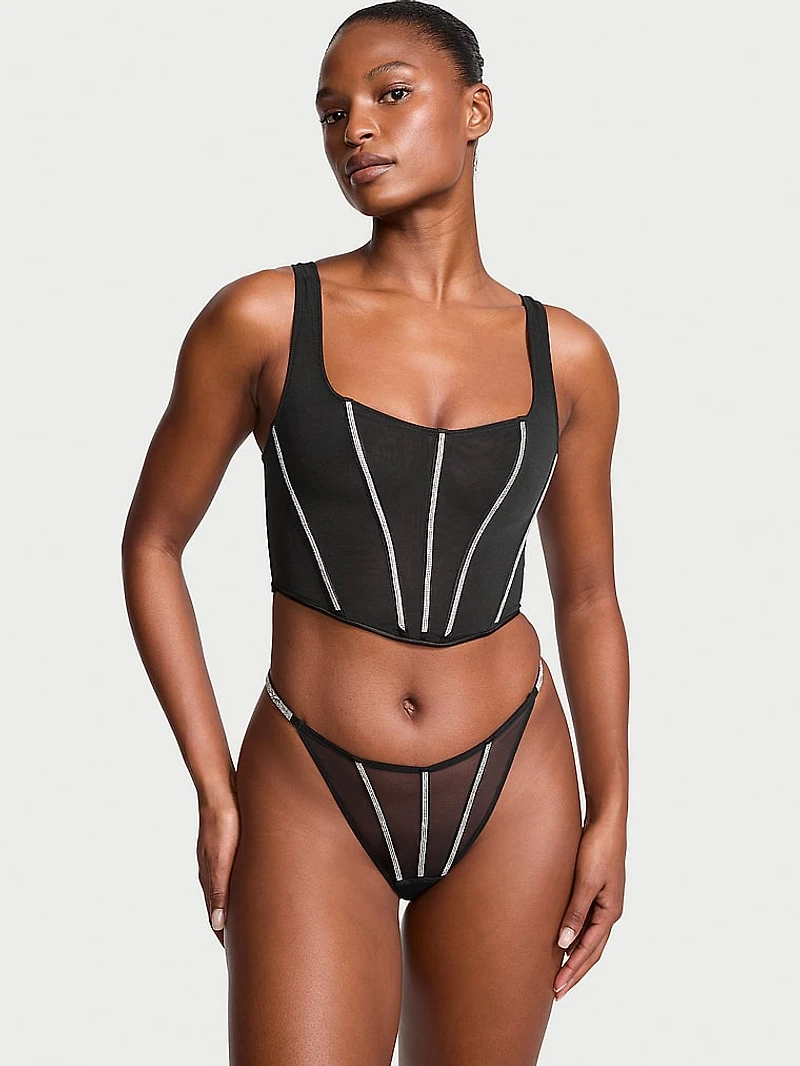 Sheer Shine Corset Top