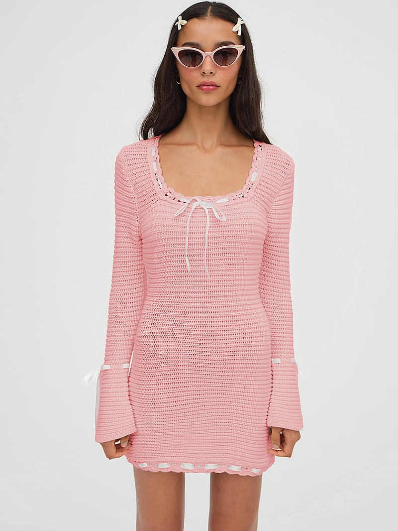 Olina Crochet Mini Dress