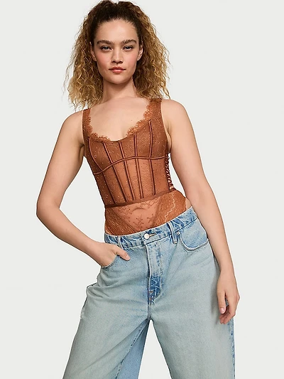 Sugar Coated Rhinestone Wicked Corset Teddy