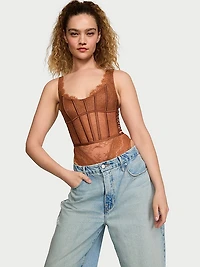 Sugar Coated Rhinestone Wicked Corset Teddy