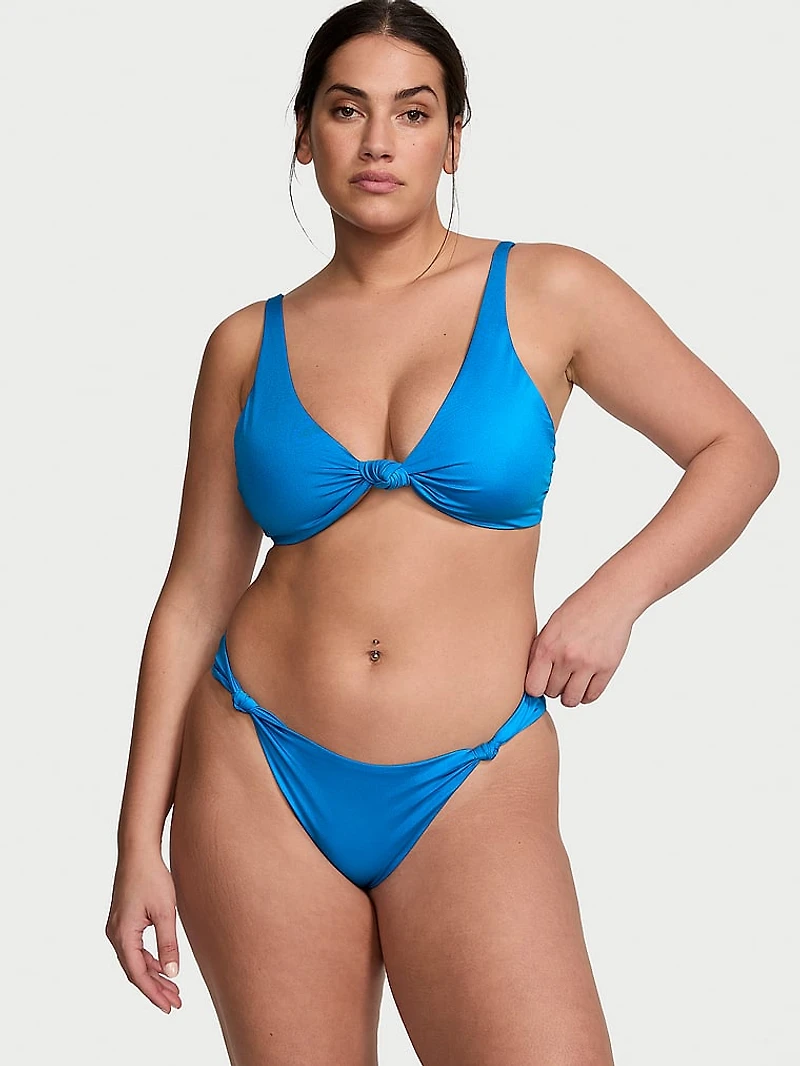 Knotted High-Leg Bikini Bottom