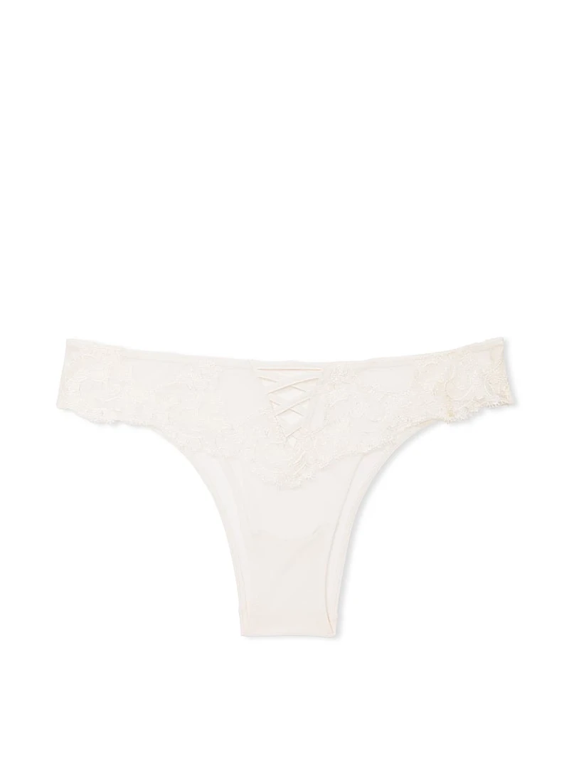 Boho Floral Embroidery Brazilian Panty