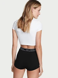 Logo Cotton High-Waist Boyshort Panty