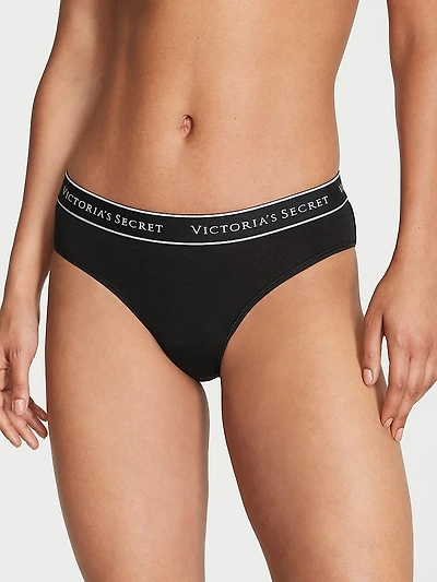 Logo Pointelle Hiphugger Panty