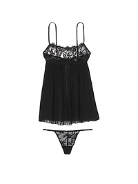 Dare to Dream Lace Pleated Babydoll Set