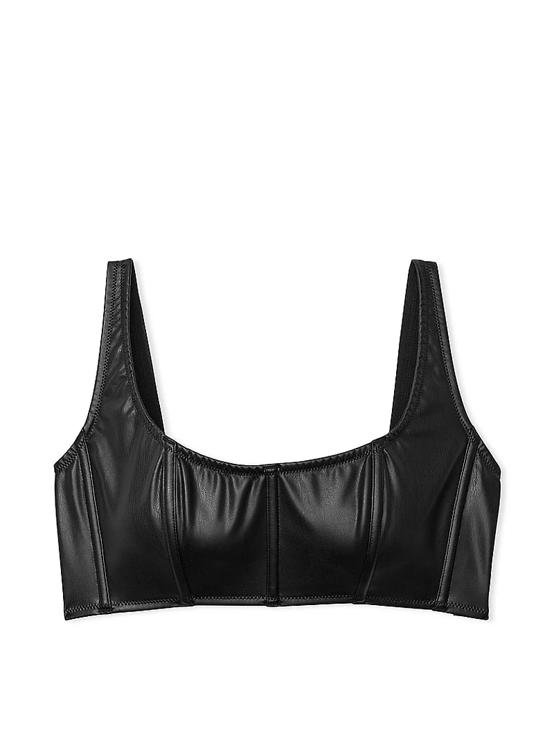 Faux Leather Mini Corset Top