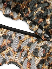 Leopard Embroidery Strappy Bra Top