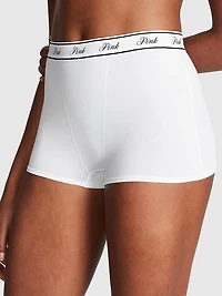 Logo Cotton High-Waist Boyshort Panty