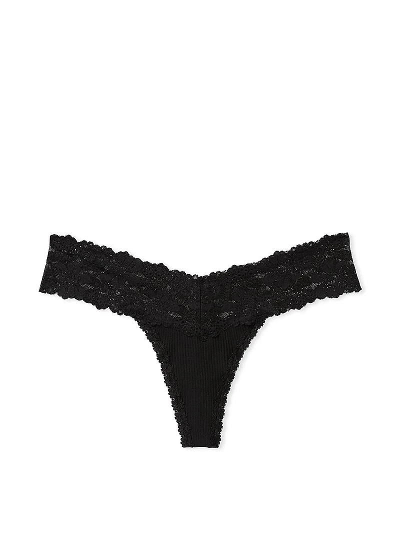 Wink Lace-Trim Thong Panty