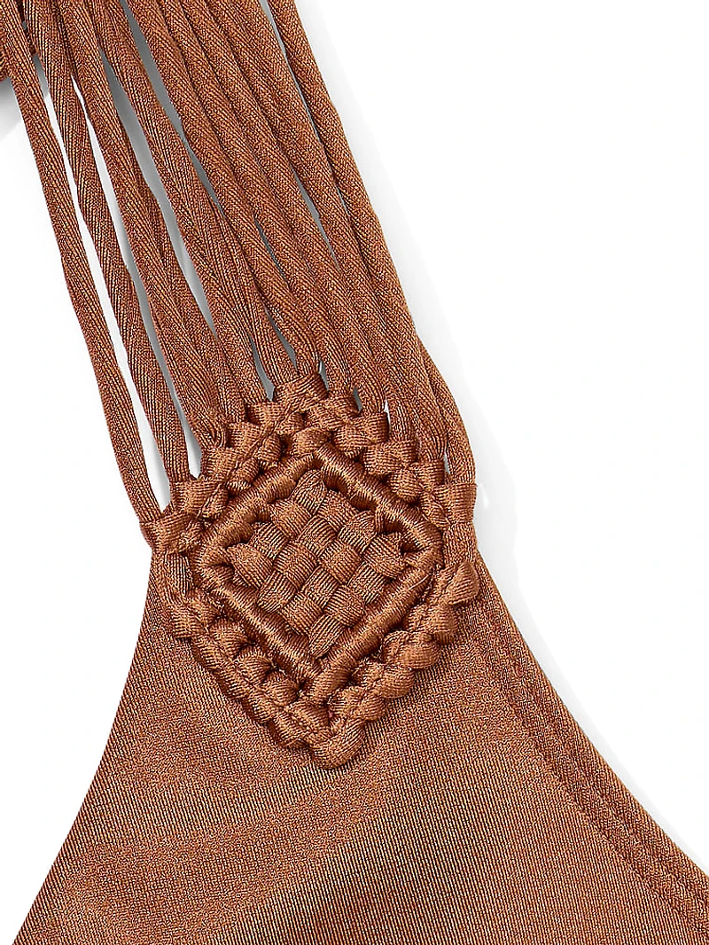 VS Archives Swim Macrame Fringe Cheeky Bikini Bottom