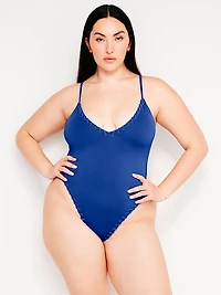 Whip Stitch Compression One-Piece Swimsuit