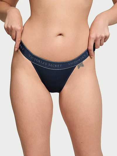 Logo Cotton Tanga Panty