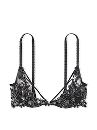 Ziggy Glam Embroidery Peekaboo Low-Cut Demi Bra