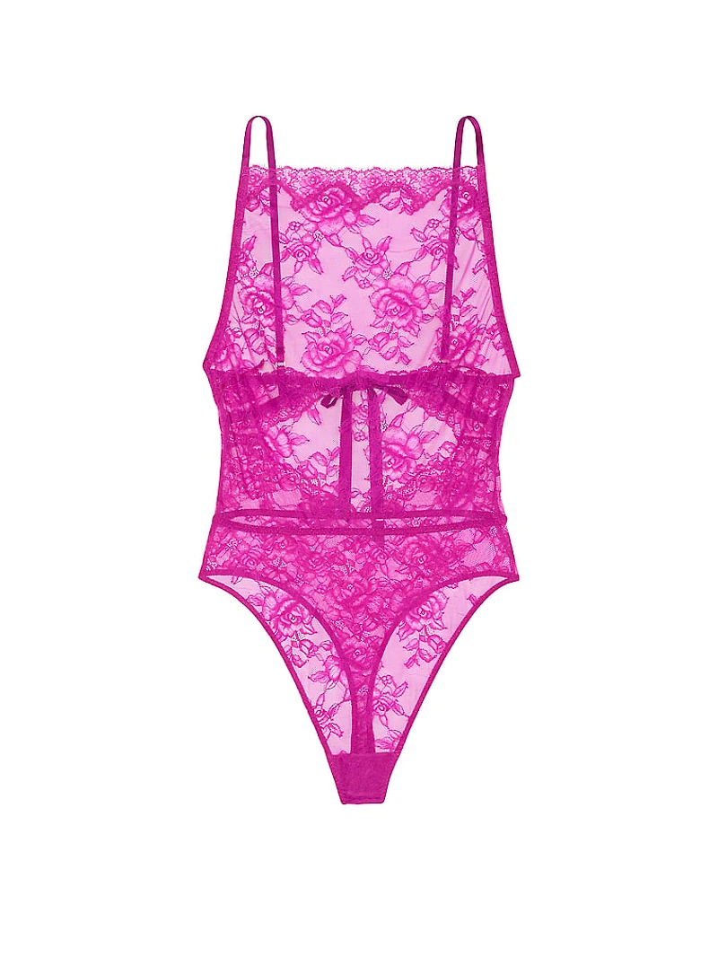 Rose Lace High-Neck Teddy