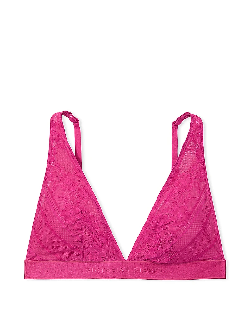 Cotton Logo Hardware Wireless Plunge Bralette