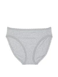 Lace-Trim Cotton High-Leg Brief Panty