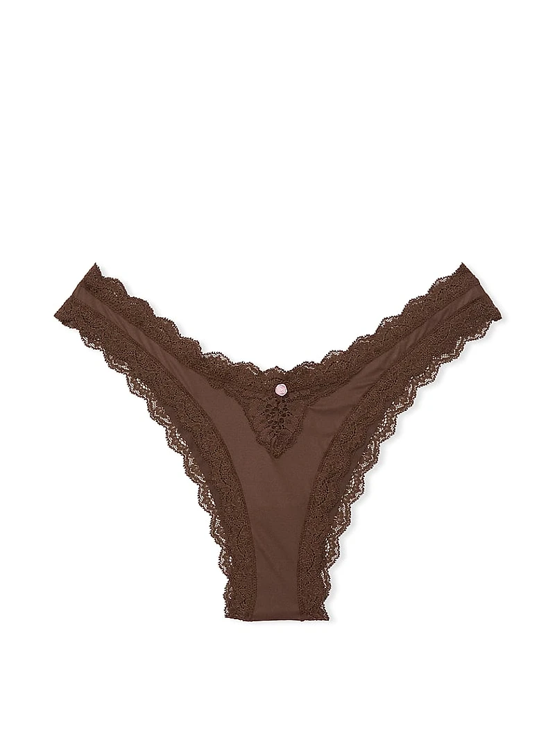 Lace-Trim Brazilian Panty