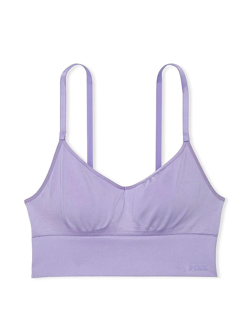 Seamless Longline Satin Sports Bra