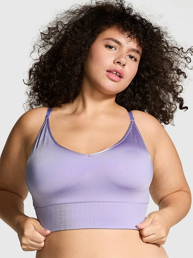 Seamless Longline Satin Sports Bra